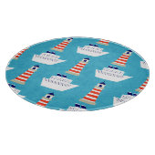 Nautical Waves: Lighthouse Cruiser Muster. Schneidebrett (Ecke)