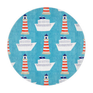 Nautical Waves: Lighthouse Cruiser Muster. Schneidebrett