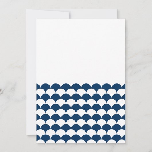 Nautical Waves Muster Probe Abendessen Einladung (Rückseite)