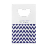Nautical Waves Navy Blue Trendy Stylish 9 Waves Geldbeutel Flaschenöffner (Rückseite)