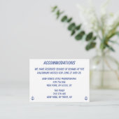 Nautical Wedding Accommodation Business Cards Begleitkarte (Stehend Vorderseite)