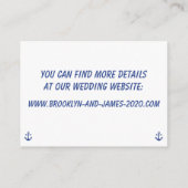 Nautical Wedding Accommodation Business Cards Begleitkarte (Rückseite)