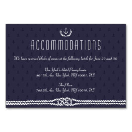 Nautical Wedding Accommodation Card Tischnummer