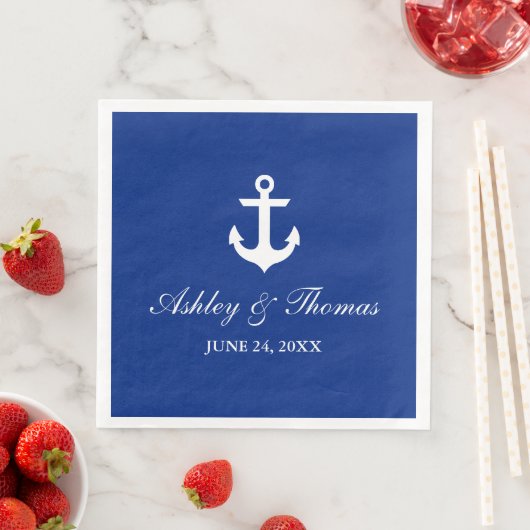 Nautical Wedding Anchor Blue D Serviette (Beispiel)