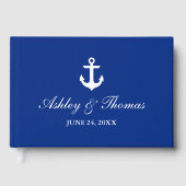 Nautical Wedding Anchor Blue Gästebuch (Vorderseite)