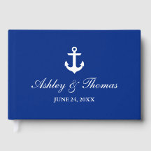 Nautical Wedding Anchor Blue Gästebuch