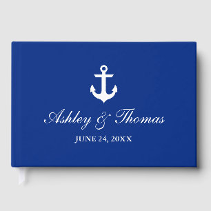 Nautical Wedding Anchor Blue Gästebuch