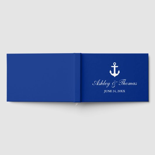 Nautical Wedding Anchor Blue Gästebuch (Voll)
