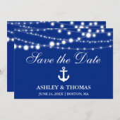 Nautical Wedding Anchor Lights Save the Date (Vorne/Hinten)