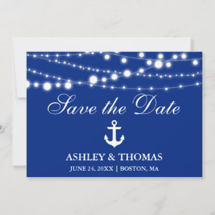 Nautical Wedding Anchor Lights Save the Date