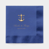 Nautical Wedding Anchor Monogram Servietten Mit Folie (Vorderseite)