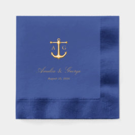 Nautical Wedding Anchor Monogram Servietten Mit Folie