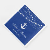 Nautical Wedding Anchor String Lights Blue D Serviette (Ecke)