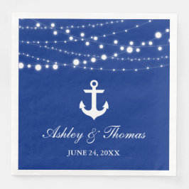 Nautical Wedding Anchor String Lights Blue D Serviette
