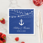 Nautical Wedding Anchor String Lights Blue D Serviette (Beispiel)