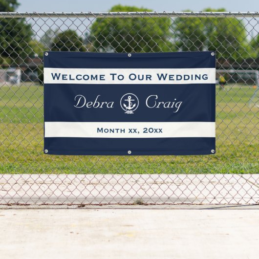 Nautical Wedding Banner 3' x 5' (Insitu)