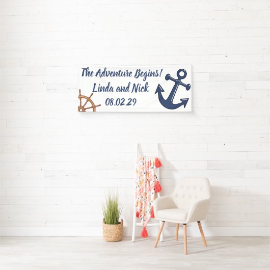 Nautical Wedding Banner Das Abenteuer beginnt (Insitu)