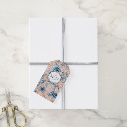 Nautical Wedding Beach Seashell Blume Geschenkanhänger (Mit Garn)