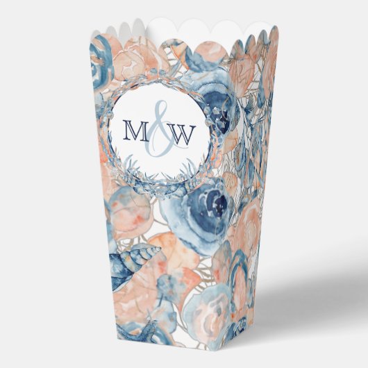 Nautical Wedding Beach Seashell Blume Geschenkschachtel (Rückseite)