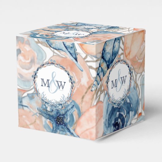 Nautical Wedding Beach Seashell Blume Geschenkschachtel (Vorderseite)