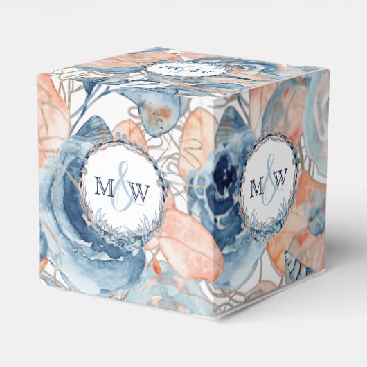 Nautical Wedding Beach Seashell Blume Geschenkschachtel (Rückseite)