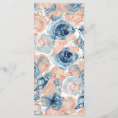 Nautical Wedding Beach Seashell Blume Menükarte (Rückseite)