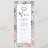 Nautical Wedding Beach Seashell Blume Menükarte (Vorderseite)