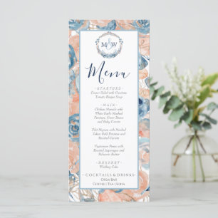 Nautical Wedding Beach Seashell Blume Menükarte