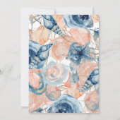 Nautical Wedding Beach Seashell Blume Rose Wed Einladung (Rückseite)