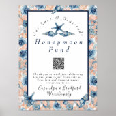 Nautical Wedding Beach Seashell Rose Flitterwochen Poster (Vorne)