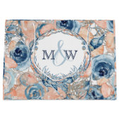 Nautical Wedding Beach Seashell Rose Große Geschenktüte (Vorderseite)