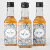 Nautical Wedding Beach Seashell und Rose Alkoholflaschenetikett (Flaschen)