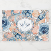 Nautical Wedding Beach Seashell und Rose Alkoholflaschenetikett (Einzelnes Label)