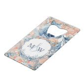 Nautical Wedding Beach Seashell und Rose Geldbeutel Flaschenöffner (Vorderseite Schrägansicht)