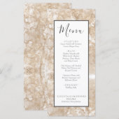 Nautical Wedding Beach Seashell und Rose Menükarte (Vorne/Hinten)