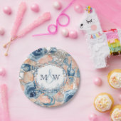 Nautical Wedding Beach Seashell und Rose, Pappteller (Party)