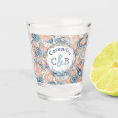 Nautical Wedding Beach Seashell und Rose Schnapsglas (Vorderseite)