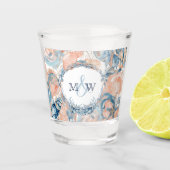 Nautical Wedding Beach Seashell und Rose Schnapsglas (Vorderseite)