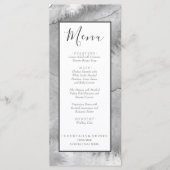 Nautical Wedding Beach Watercolor Pewter Gray Menükarte (Vorderseite)