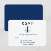 Nautical Wedding Blue Anchor UAWG RSVP Karte (Vorne/Hinten)
