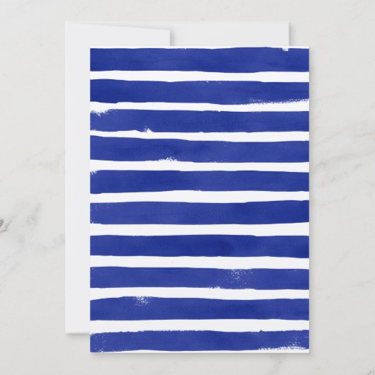 Nautical Wedding Blue Red Hydrangea Wasserfarbe Einladung (Rückseite)