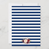 Nautical Wedding Blue Stripes Burgundy Invite G Einladung (Rückseite)