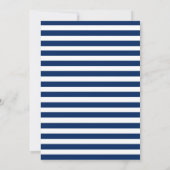 Nautical Wedding Blue Stripes Einladung (Rückseite)