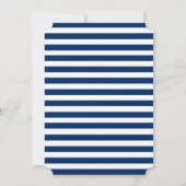 Nautical Wedding Blue Striping Gold Einladung (Rückseite)