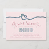 Nautical Wedding Blush & Dusty Blue Brautparty Einladung (Vorderseite)