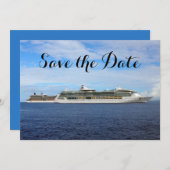 Nautical Wedding Cruise Ship Save the Date Ocean (Vorne/Hinten)