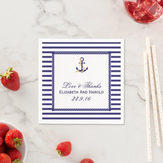 Nautical Wedding Danke Serviette (Beispiel)