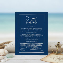 Nautical Wedding Details Card | Ocean & Seashells Begleitkarte