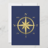 Nautical Wedding Einladungen Gold Compass (Rückseite)