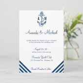 Nautical Wedding Einladungskarte Einladung (Stehend Vorderseite)